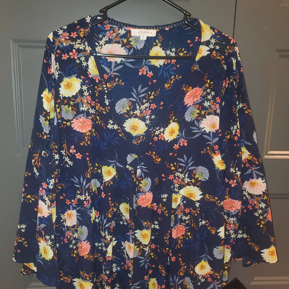 Umgee Floral Navy Dress